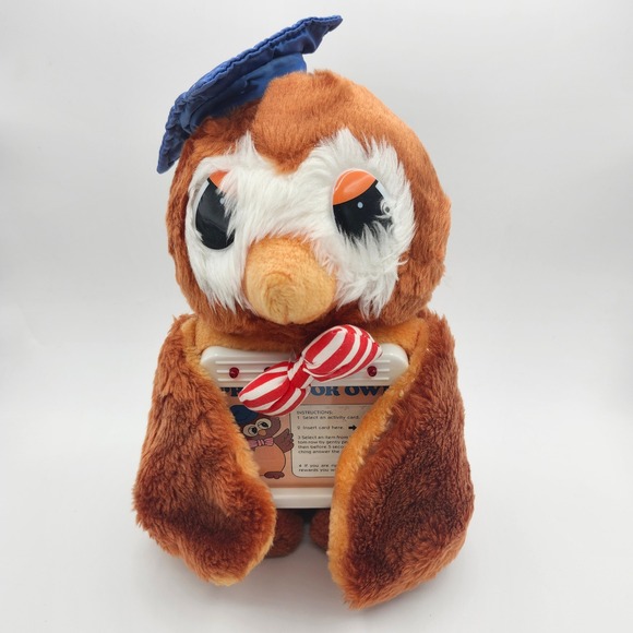 Vintage DanDee Love & Learn Professor Owl Interactive Plush Educational Toy 70s - Picture 1 of 9